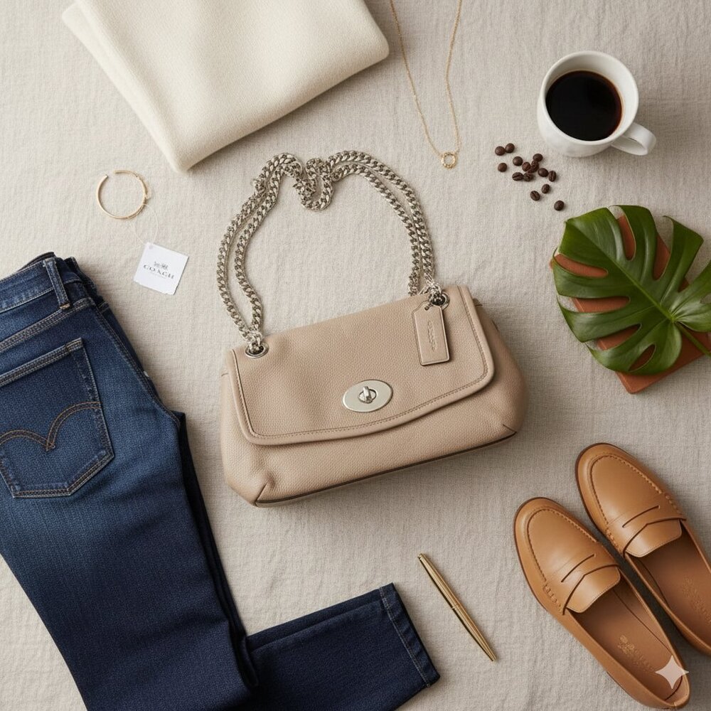 Coach Chain Pebble Leather Crossbody - Picture 14 of 14